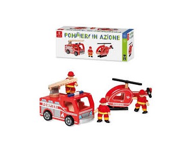 GIOCO DN LEGNO POMPIERI IN AZIONE