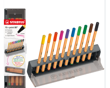 STABILO PENNARELLO POINT 88 CLIK SET 10PZ X5