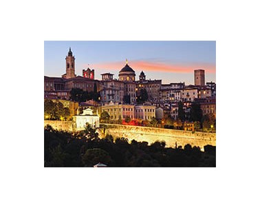 CARTOLINA BG 12X17 VED TRAMONTO MURA 7216 (503